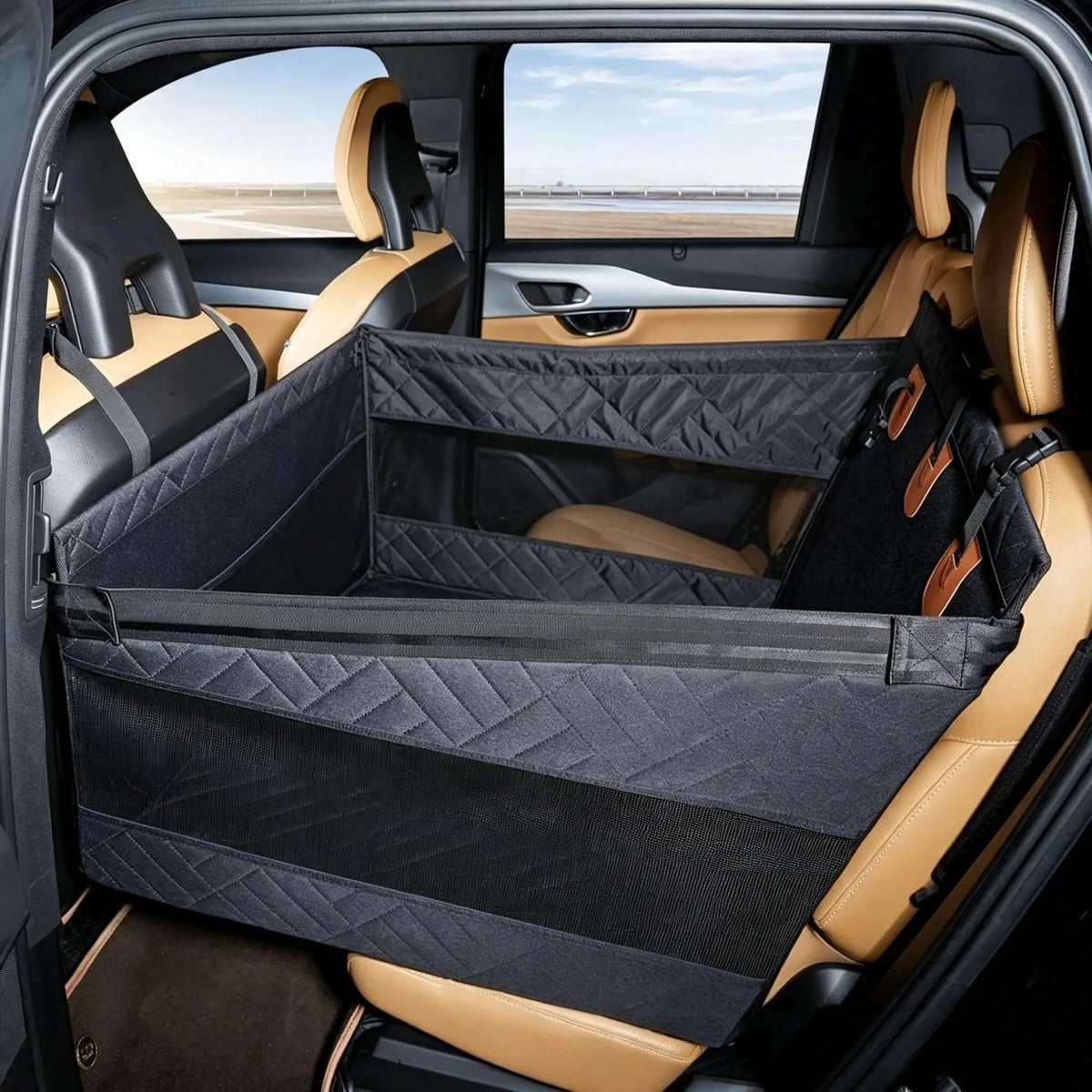 Waterproof Car Pet Seat Cover – Hammock Dog Mat with Hard Bottom & Mesh, All Sizes