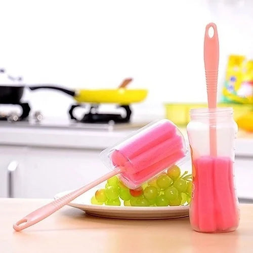 2-Pack Bottle & Glass Cleaning Sponge Brush