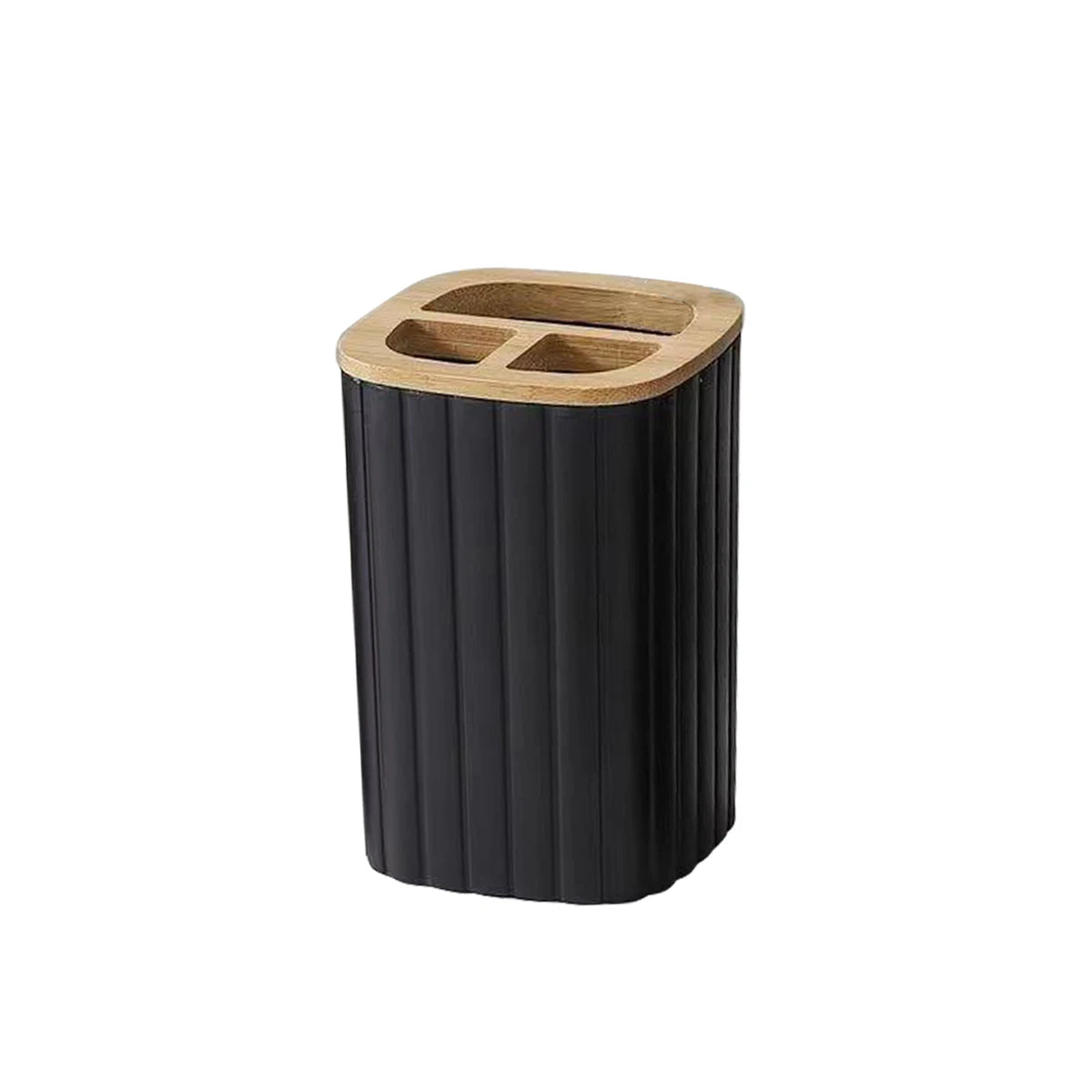 Bamboo Bathroom Soap Dispenser & Toothbrush Set