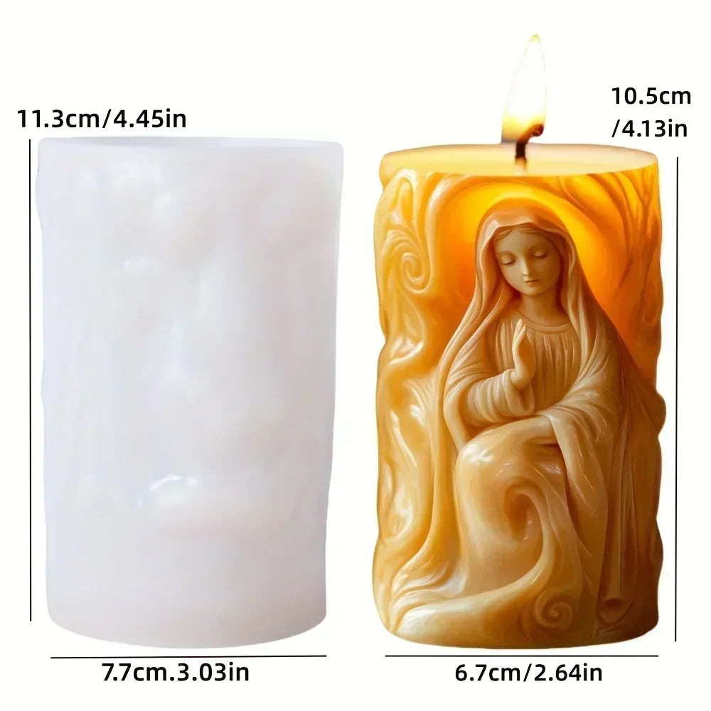 Jesus Horse Cylindrical Scented Candle Silicone Mold Wings Jesus Horse Galloped MoldS Jesus Angel Resin Plaster Mould