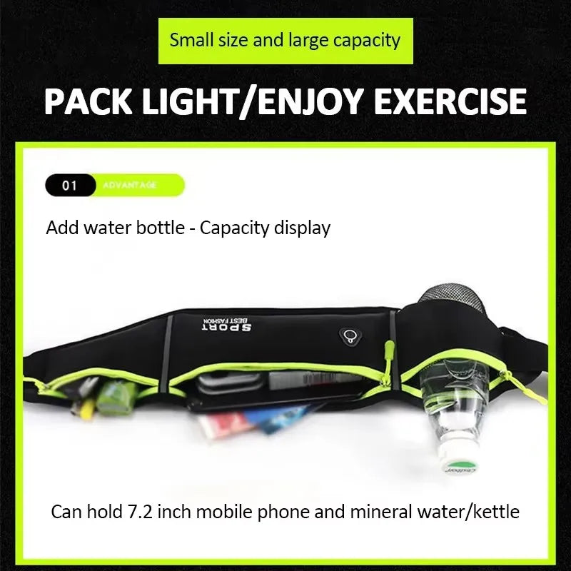 Running Waist Bag Sport Phone Bag Waterproof Reflective Comfortable Adjustable Wear Resistant Belt Bag for Women Men Cycling