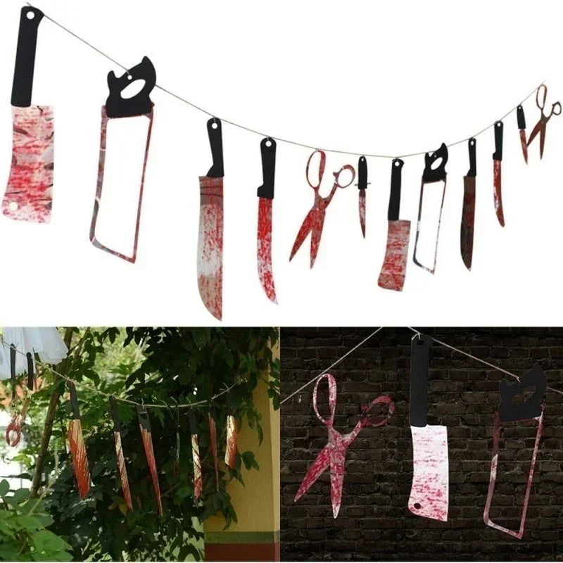 Bloody Weapons Halloween Garland