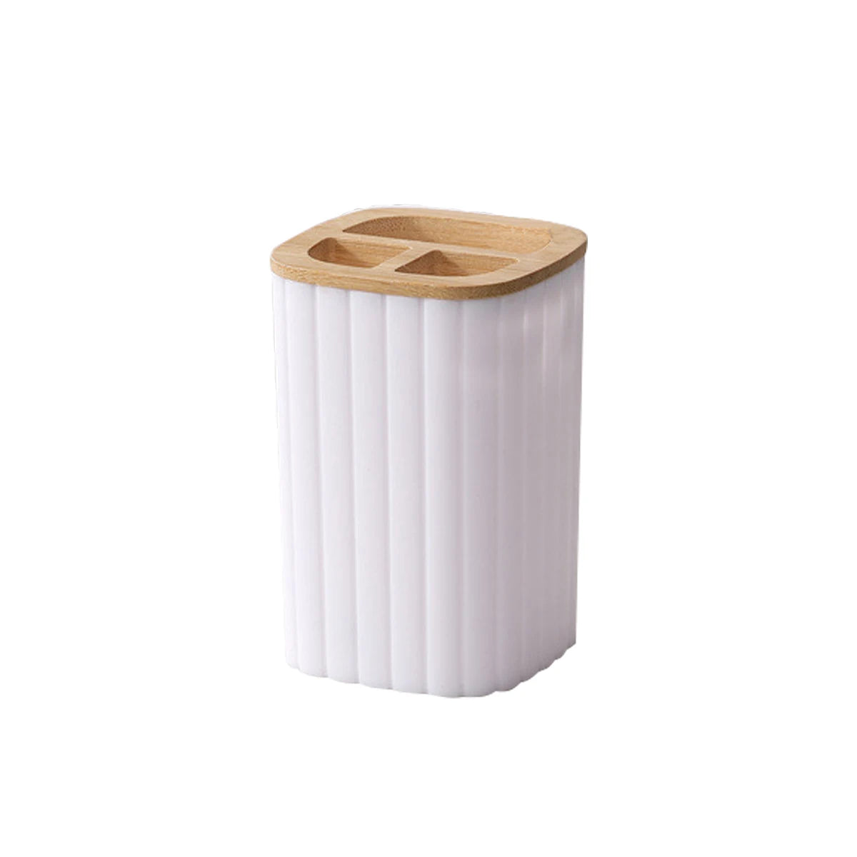 Bamboo Bathroom Soap Dispenser & Toothbrush Set