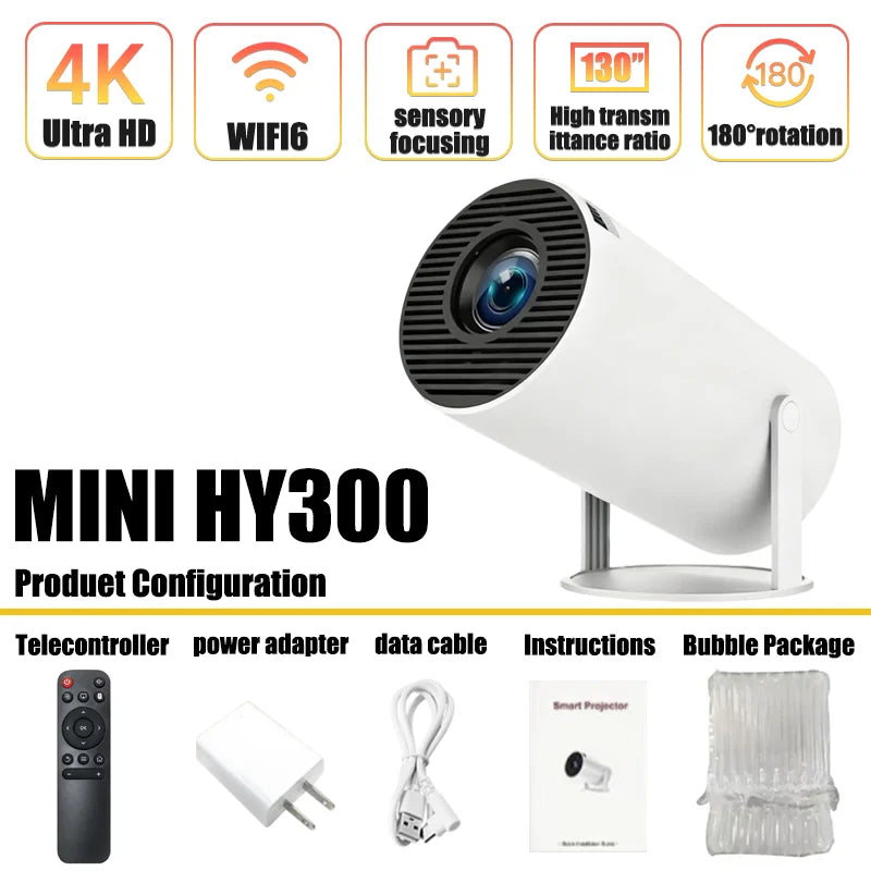 Mini Smart Projector — 4K WiFi & Bluetooth Portable Home Cinema