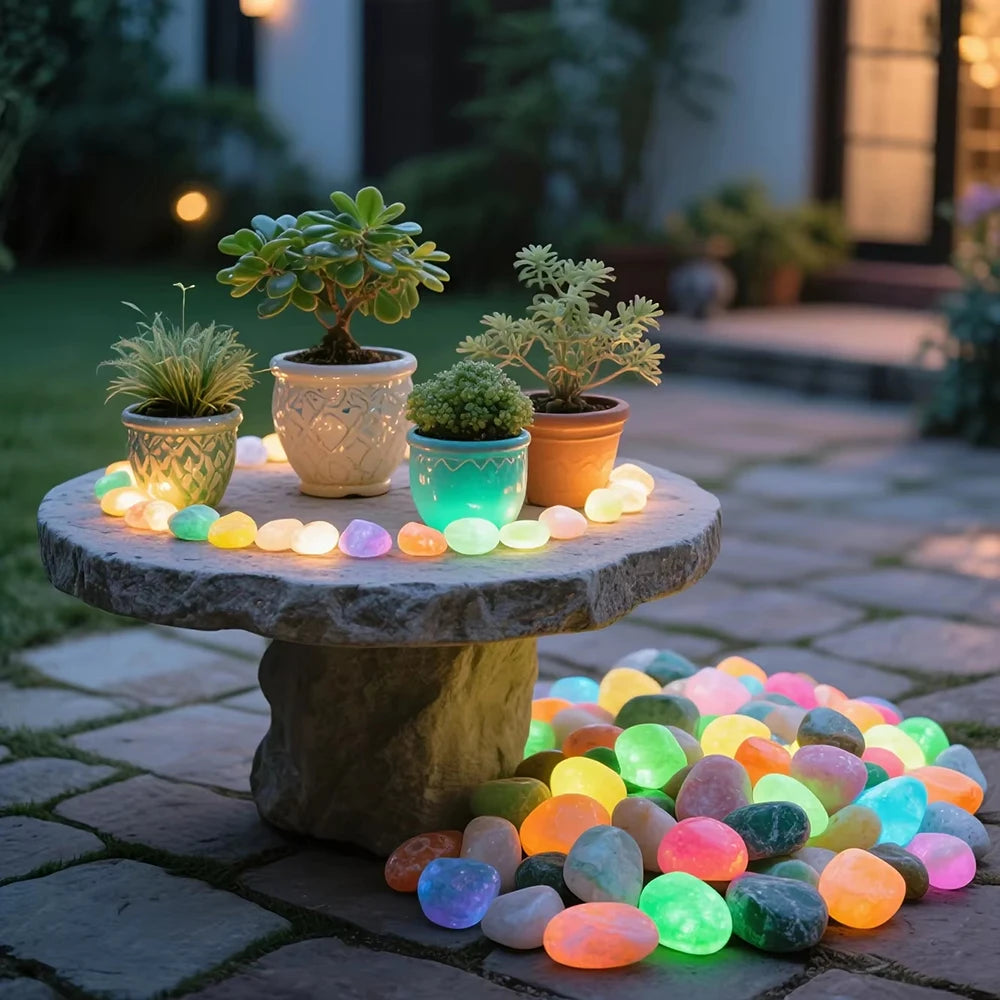Glow-in-the-Dark Garden Pebbles (20 Pack)