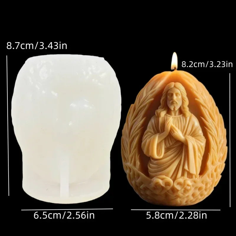 Jesus Horse Cylindrical Scented Candle Silicone Mold Wings Jesus Horse Galloped MoldS Jesus Angel Resin Plaster Mould