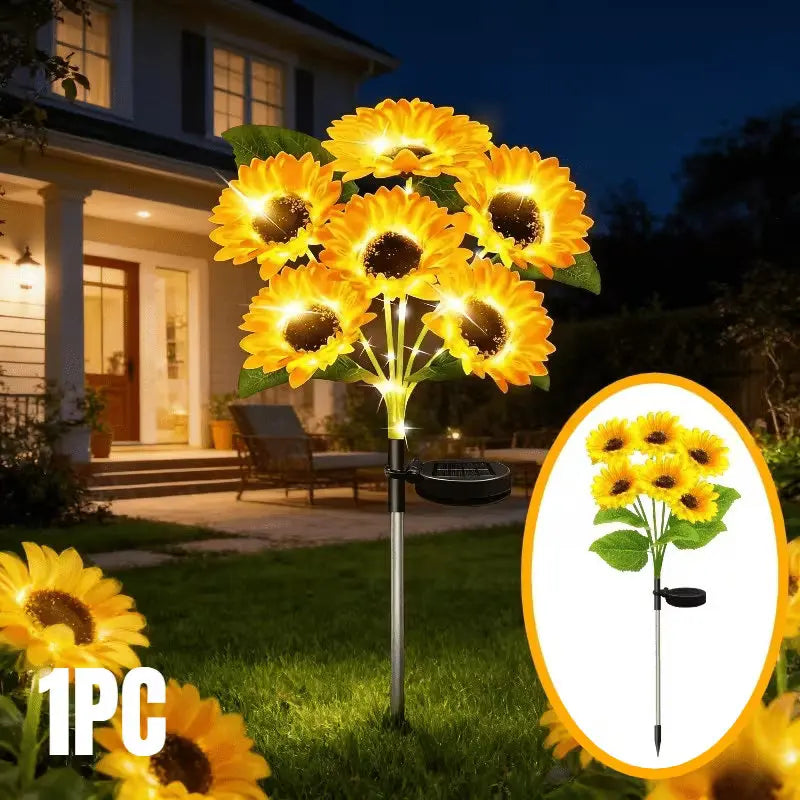 Solar Sunflower Garden Lights