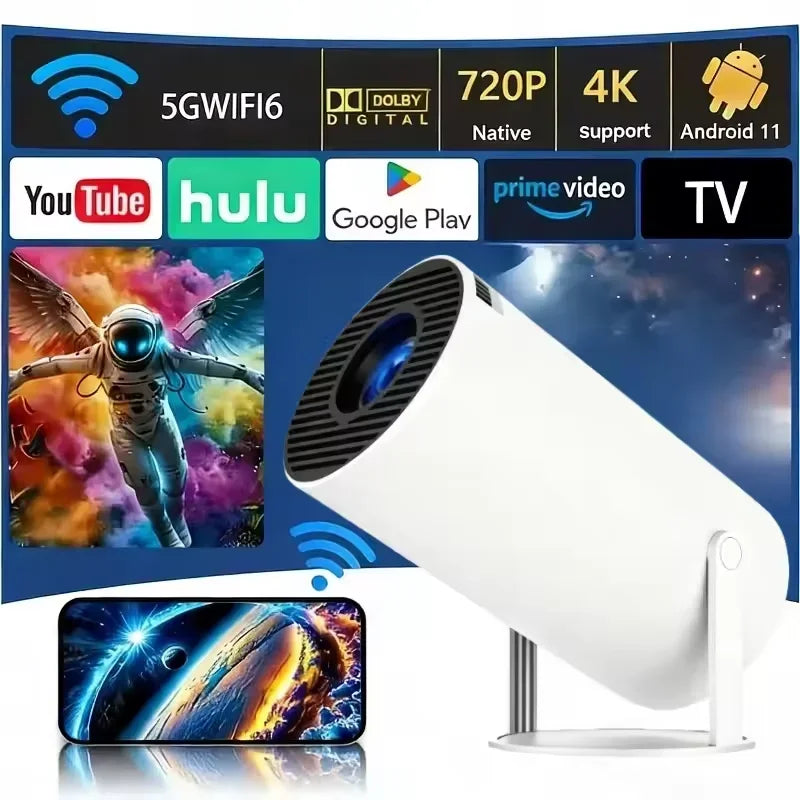 Mini Smart Projector — 4K WiFi & Bluetooth Portable Home Cinema