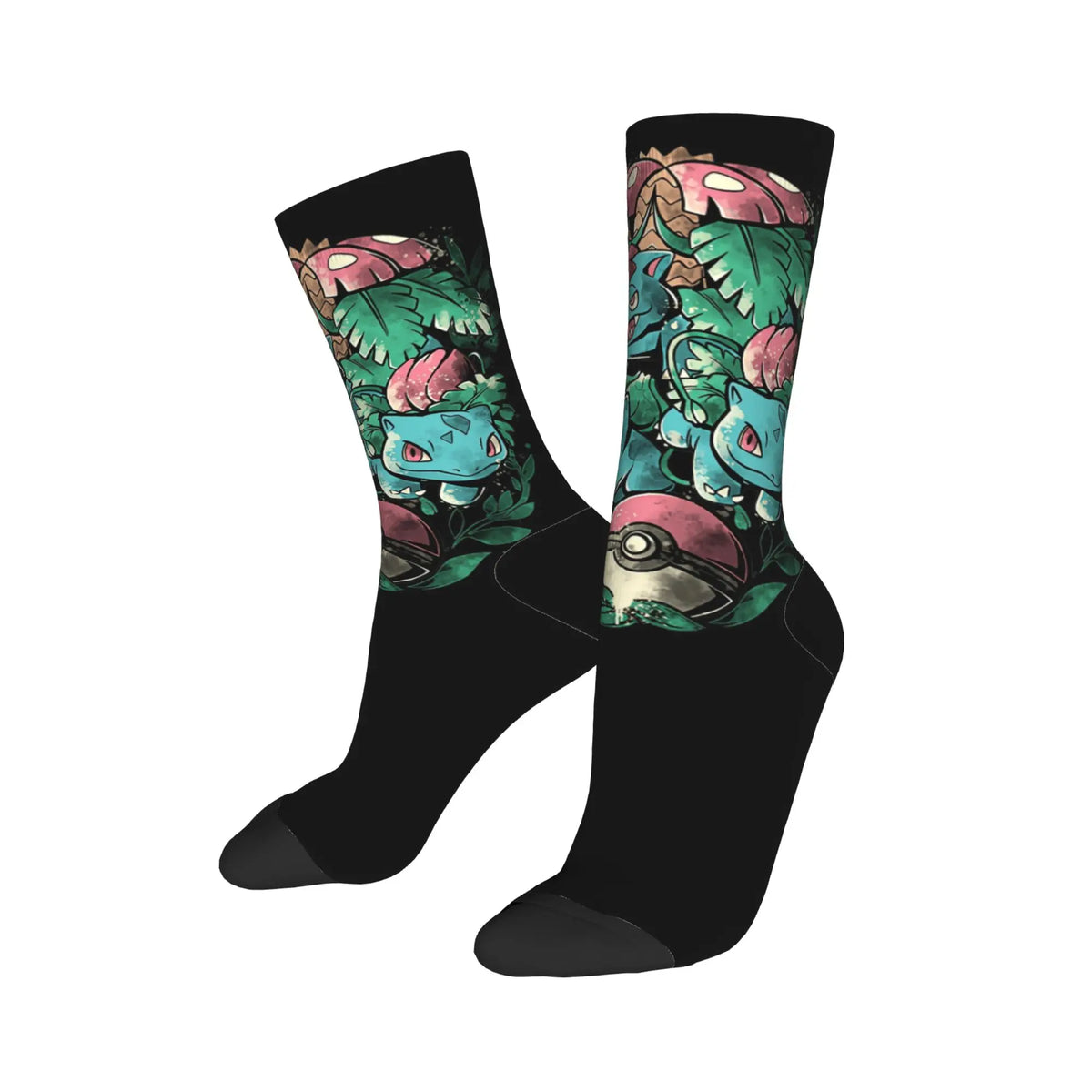 P-Pokemons Snorlax Socks Men Women Polyester Funny Happy  Socks Novelty Spring Summer Autumn Winter Middle Tube Stockings Gift