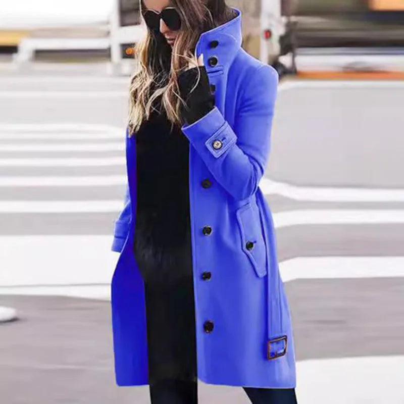 Women's Long Wool-Blend Winter Coat