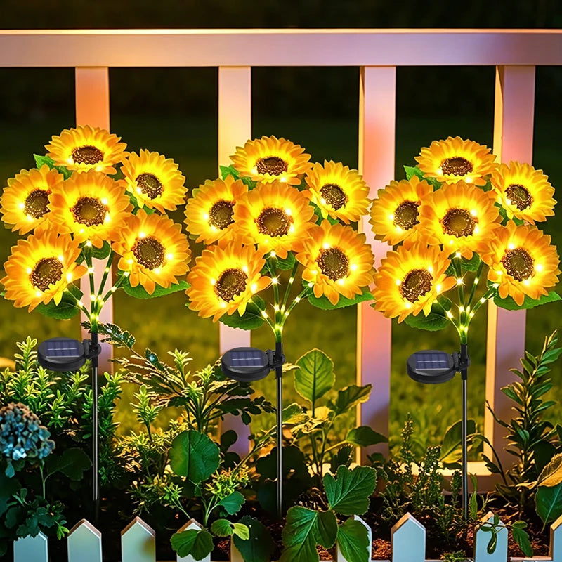 Solar Sunflower Garden Lights